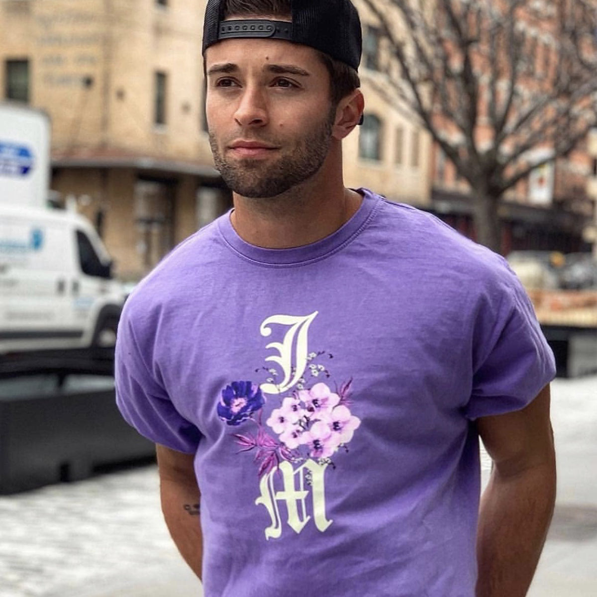 PURPLE FLOWER T-SHIRT